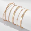 Bangle Exaggerated Personality Corrugated Iron Bracelet Metal Set Of 5 Pieces