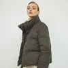 Mulheres para baixo parkas inverno curto solto moda jaqueta mulher jaqueta quente com gola alta 220930