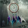 Konst och hantverk Konst och hantverk grossist- Antik imitation Enchanted Forest Dreamcatcher Present Handgjorda drömfångarnät med fjäder Dhhvz