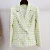 Frauen Anzüge 2022 Herbst Winter Designer Qualität Macaron Blazer Frauen Elegante Quaste Fransen Hahnentritt Tweed Blazer