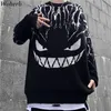 Kvinnors tröjor woherb harajuku svart tröja kvinnor blixt djävul stickad jumper överdimensionerad pullover hip hop streetwear höst tröjor 221006