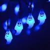 Strings 6M 30Leds Halloween Outdoor Garden Decoration Colorful Ghost LED String Light Waterproof Solar Powered Festival