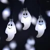 Strings 6M 30Leds Halloween Outdoor Garden Decoration Colorful Ghost LED String Light Waterproof Solar Powered Festival