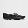 Men Black Leather Loafers Dress Shoes Penny Moccasins Bridegroom Driving Sneakers Business Wedding Party Casual