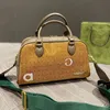 Co-Branded Handbag Travel Bag Genuine Leather Fashion Patchwork Letter Print Red Green Striped Zipper Top Quality Women Crossbody Shoulder Bags