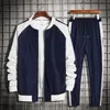 Socios para hombres Sets Men Sets informal de pistas de cremallera de la cremallera Spring Outumn Solid Solts Sports Sports Traje de streetwear Hip Hop 220930