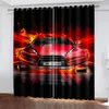 Rideau 3D Impression Numérique Voiture De Sport Tissé Rideaux De Fenêtre Pour Chambre Gauche Et Droite Biparting Ouvert Maison Moderne Rideaux Occultants