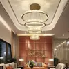 Chandeliers Modern Remote Crystal Luxury Nordic LED Ceiling Chandelier Lighting Large Villa Stair Pendant Lamp For Home Decor