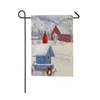 Décorations de Noël 2022 Drapeaux de jardin double face Série Old Man Bannière en lin Fête DIY Festival Décoration Accessoires # A