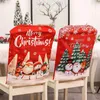 의자 덮개 크리스마스 식당 산타 스노우 맨 엘크 슬립 커버 시트 뒷 덮개
