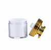 Gold 30/50g Airless-Pumpflaschen Glas Leere Acryl-Cremeflasche Nachfüllbarer Kosmetikbehälter Tragbare Reise-Make-up-Tools