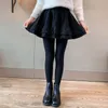 Leggings Tights Girl Pantskirt Soft Elastic Colduding Kids Spring Autumn Balck Grey Girl