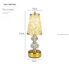 Table Lamps Clip-On LED Desk Lamp USB Charging Flexible Gold Crystal Lampshade Eye Protection Light Indoor Lighting Specchio