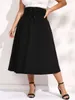 Plus size Dresses Finjani Solid Lace Up Skirt Women's Plus Size Flare Corset Skirts Fashion Black Dress Women Clothing 221006