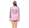 Survêtements pour femmes Rouge Rose Cool Sexy Lattice Racer Come Racing Driver School Sports Femme Vêtements Set T220909