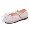 Flat Shoes Girls Butterfly 2022 Fashion Autumn Bling Princess String Bead Dance Child Anti-Slip Flats D640