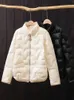 Parkas en duvet pour femmes automne hiver décontracté blanc canard doudoune femmes brillant léger vers le bas manteau femme fermeture éclair manches longues col montant Parkas courts 220930