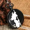 Pocket Watches Japan Manga Cartoon Quartz Chain Clock Högkvalitativ arabiska siffror Klocka Face Flip Cover Pendant Necklace Hour Present Kid