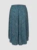 플러스 사이즈 드레스 Finjani 여성 스커트 플러스 크기 짙은 녹색 인쇄 여성 스커트 패션 4xl 느슨한 스커트 221006