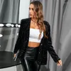 Women's Suits Fall Clothes Women's Jackets Black Color Coat Bead Sequins Slim Elegant Blazers For Ladies Women Sequin Blazer