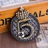 Broches groot merk Crystal Lace Crown Golden nummer 5 Pearl broche pin sieraden vrouwen mode hoogwaardige 2022
