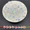 6mm 8mm 10mm Acrylic Beads ABS Transparent Faceted Bead Oval Shape Spaced Beads For Jewelry Making
