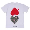 Zagraj w designerskich koszule T CDG marka małe czerwone sercowe odznakę odznaki zwykłej koszuli polo Odzież Wysokiej jakości hurtowa miłość 2 56U3