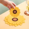 Table Mats PVC Sunflower Insulation Pads Placemat For Heat Resistant Bowl Dinnerware Tableware Set Home Christmas Decor