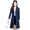 Women's Trench Coats 2022Middle-aged Women Windbreaker Spring Autumn Thin Jacket Female Fashion Slim Overcoat Ladies Large Size L-5XL Lined