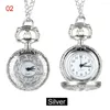 Montres de poche montre à Quartz chaîne en alliage évider fleur couvercle rabattable pendentif Vintage pour les femmes ENDQ
