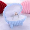 Boîtes à bijoux Square Velvet Box Shell Oreing Ring Rangement Boîtes d'affichage pour Gril Valentine Gift Wedding Cérémonie Emballage de bijoux