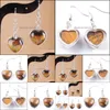 Cuelgue la lámpara Natural Tigers Eye Stones Pendientes colgantes Love Heart Shape Bead Pendant Drop Earring Joyería de boda para Bdehome Dht4U