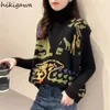 Женские свитеры Hikigawa Sweater Vest Vintage без рукавов V-образных женских топов для женских корейских модных свитеров Негабаритные жилеты Harajuku 221006