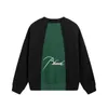 남자의 후드 땀 촬영 셔츠 Rhude New American Splice Street 가을과 겨울 느슨한 커플 패션 브랜드 풀오버 리버스 자동차 공예 스웨트 셔츠 남성