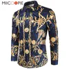 Chemises décontractées pour hommes Style noble baroque hommes chemise robe design de mode imprimé léopard à manches longues hommes chemises florales bouton de revers Camisa Streetwear T221006