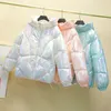 Женские падения Parkas Mexzt Chic Sweet Winter The Warm The Watre Worry Coats Women Fashion Harajuku Korean Short Parkas Одноразовое глянцевое лицо Элегантная клетчатая куртка 220930