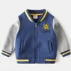 Jackets Kids Winter Jacket Button Casual Letter Baseball Uniform Coats Round Neck Cardigan Sportswear Autumn And Winter Child Clothes 2201006