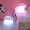 Ночные огни светодиодные раковины жемчужная световая русалка русалка для кровати для прикроватной рождественской подарочной спальни дома украшения
