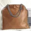 Borse Borsa a spalla firmata Stella Mccartney Falabella Mini Tote Bag maxi borsa a tracolla catena taglio diamante oro ottone riciclato manici donna Luxury