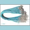 Chaines Collier de serpent en cuir de 1,5 mm Collier de perles de corde de corde Cha￮ne d'extension de c￢ble avec fermoir ￠ homard bricolage bijoux de mjfashion dhcoi