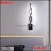 Applique Murale Moderne Acrylique Lampes Minimaliste Noir Applique Pour Chevet Salle De Bains Maison Déco Led Allée Escaliers Luminaires1 D Dhj0K