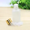 Storage Bottles 5ml 10ml 15ml 30ml 50ml 100ml Frosted Clear Glass Essential Oil Empty Vials Bright Gold Aluminum Cap