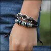 Charm Bracelets Fashion Charms Bracelets Infinity Mtilayer Handmade Blue Rhinestone Alloy Circle Leather For Men Jewelry Wh Mjfashion Dhpc7