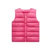 Waistcoat Autumn and Winter Childrens Clothing Down Cotton Vest Baby Cut Shoulder Inner Timid Liten Vest Solid Color 2201006