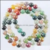 Agate Indien Agate Pierre Lâche Boule Ronde Perles Pour Femmes Fabrication De Bijoux Collier De Bricolage Bijoux 4 6 8 10 12 Mm 15.5 Pouces Bdejewelry Dhyqf