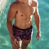 男性用水着新しいメンズリーフプリントポケットボクサーファッションビーチショーツスイムスーツセクシーな水泳スーツ美しい男の子サーフィンJ220913