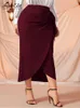 Sukienki plus size Dodaj eleganckie jesień spódnice plus size dla kobiet pasek w talii asymetryczny szczupły biuro biuro dama opakowanie biodra spódnica B1250 221006