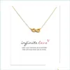 Pendant Necklaces Choker Necklaces With Card Gold Sier Eight Pendant Necklace For Fashion Women Jewelry Infinite Love Drop Mjfashion Dhy2R