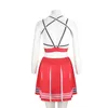 Tute da donna Devils 666 Cheerleader Come for Adults Deinfluencer Cosplay Uniforme rossa senza maniche Cheerleader Gonna a pieghe Abito T220909