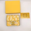 Tide Twisted Letter Buckle Wallets Unisex Floding Short Purses Card Holder Coin Wallet Candy Color Bag With Box